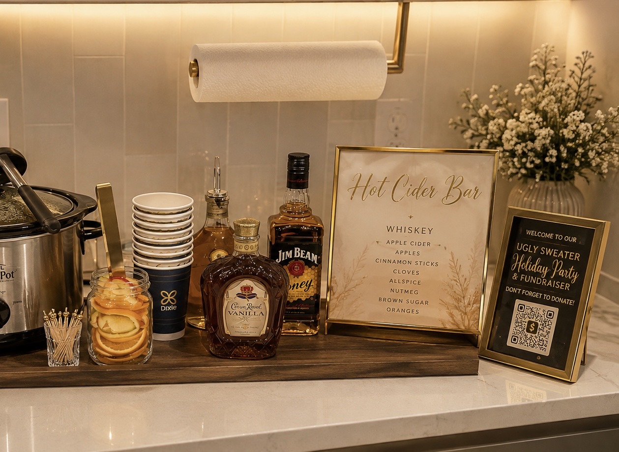 Holiday Packages beverage bar setup