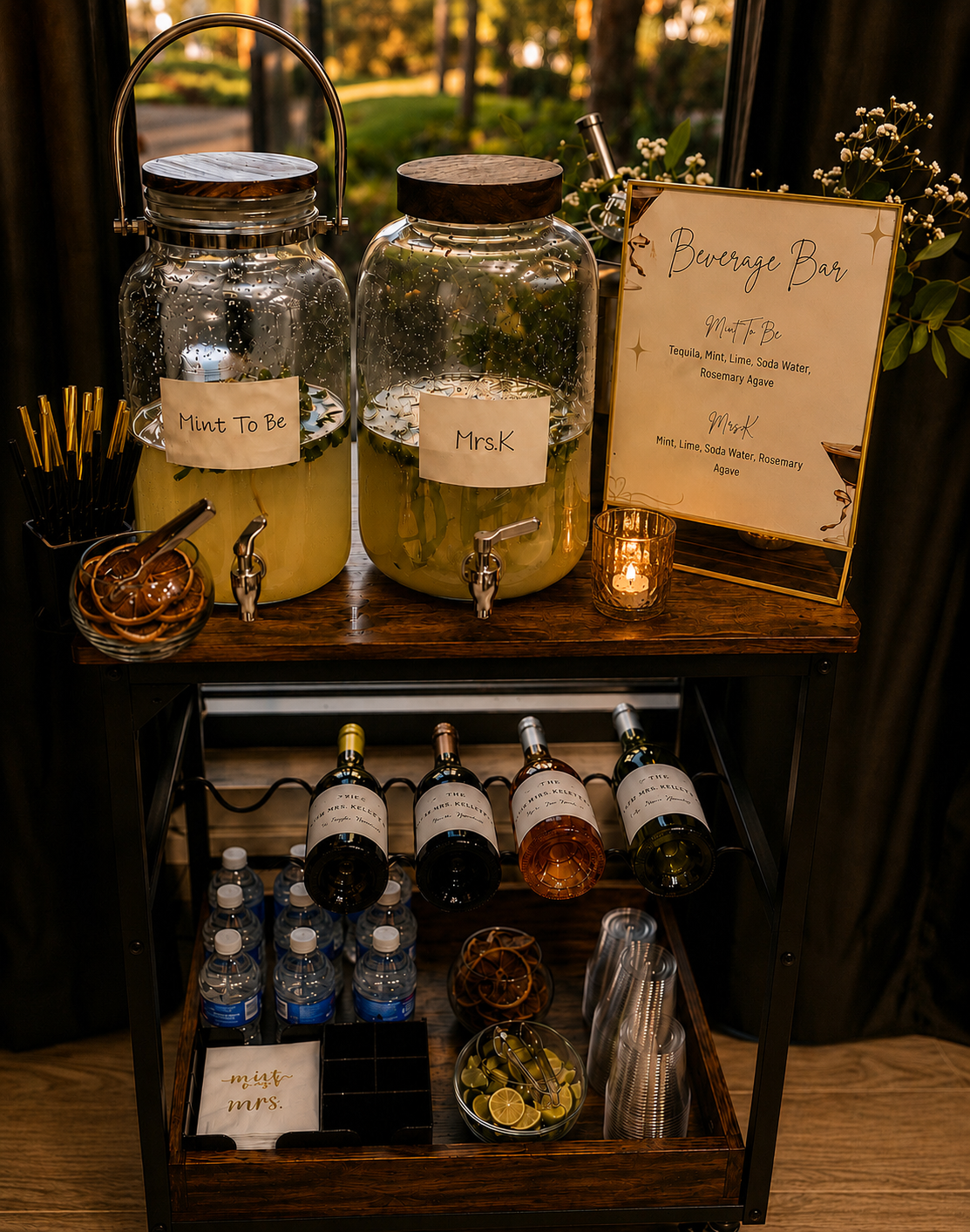 Wedding Celebrations beverage bar setup