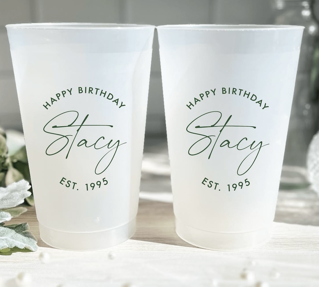 Personalized frosted party cups
