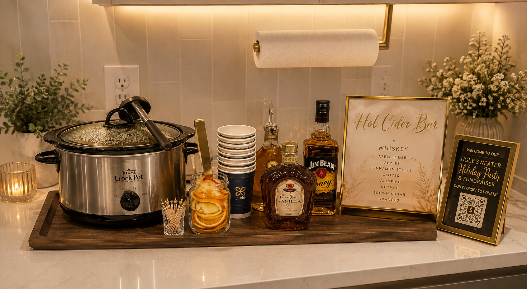 Holiday Packages beverage bar setup